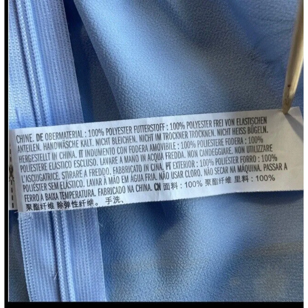 Endless Rose Ruffled Bell Sleeve Blouse Top Women Sz S Floral Baby Blue Mockneck - Image 10