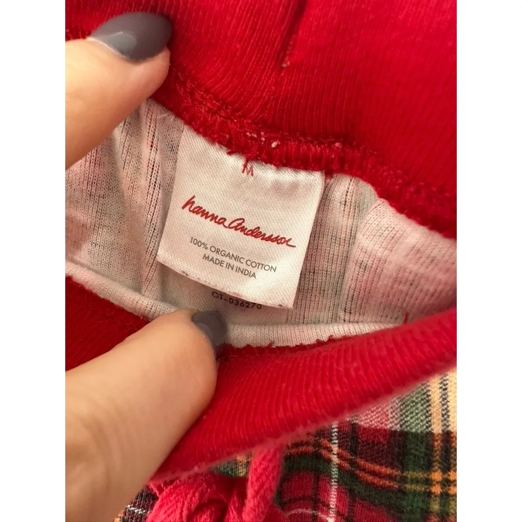 Hanna Andersson Red Plaid Pajama Pants Size Medium - Image 4