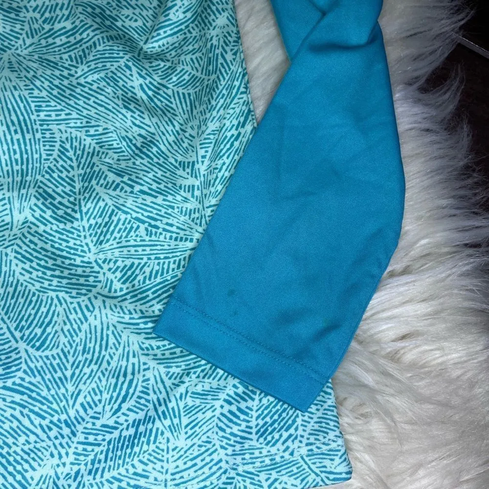 Columbia turquoise/sea green print rash gaurd sz large(14/16) - Image 5