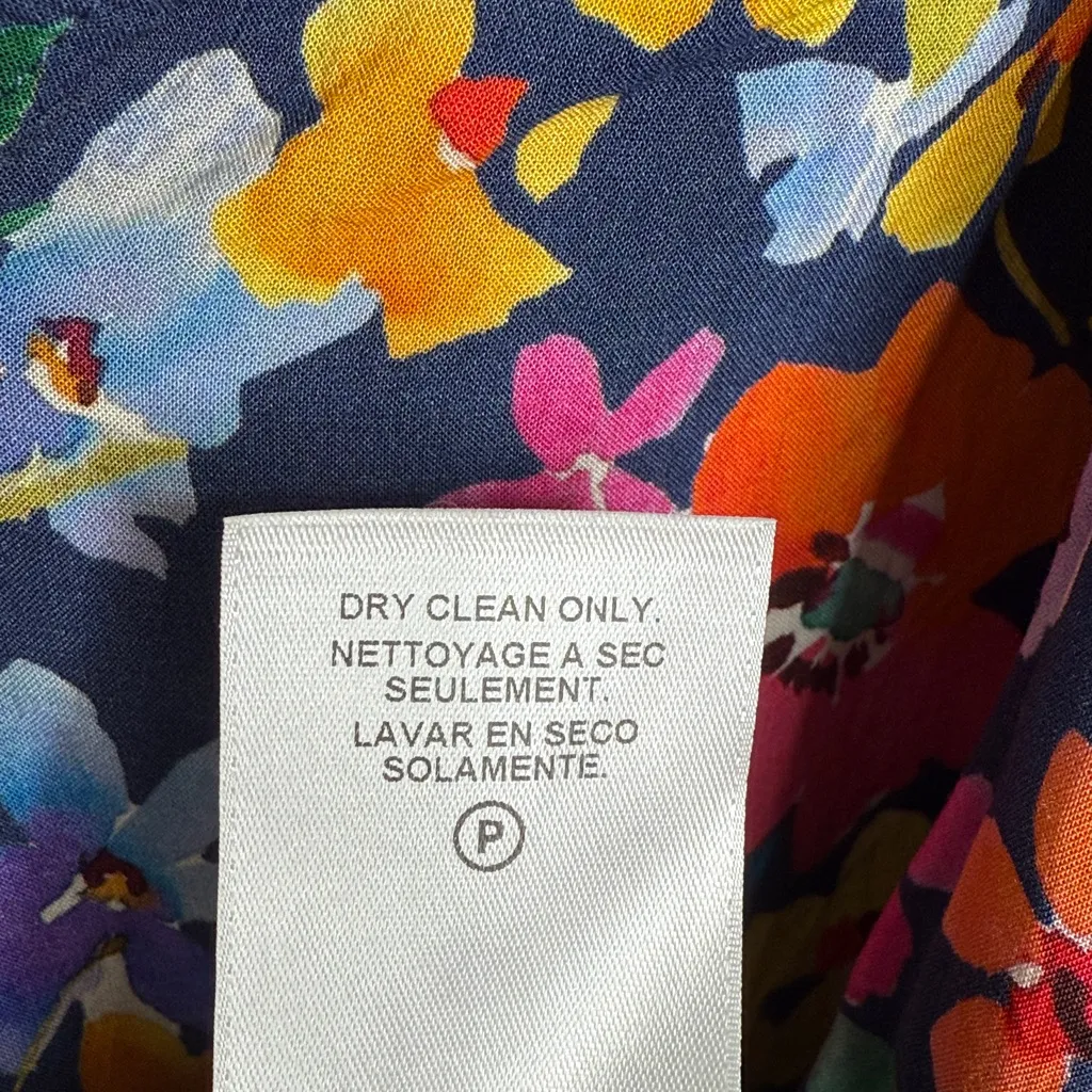 Velvet Long-Sleeve Floral Bright Color Flowy lightweight Blouse Top W1904 Sz M - Image 7