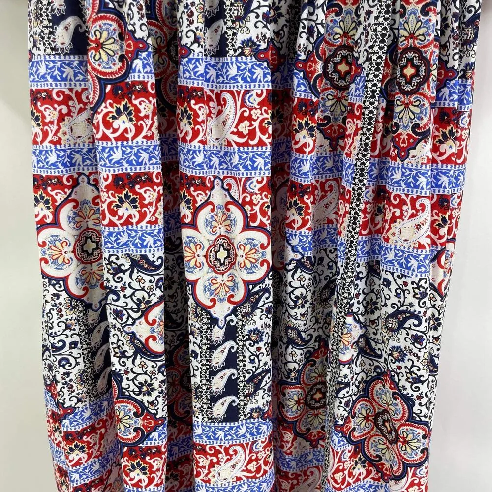 L'Agence Teresa Boho Babushka Floral Paisley Print Maxi Dress XS - Image 9