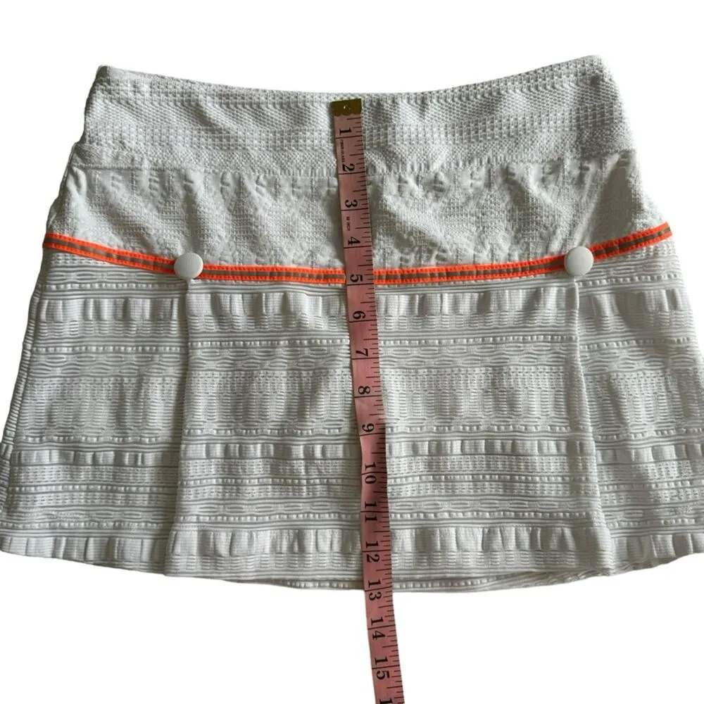 L’etoile Sport White Lace Textured Tennis Golf Mini Skirt Skort - Image 9