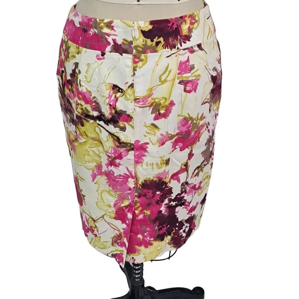 Charter Club Pinks floral pencil skirt Stretch Cotton size 8 - Image 3