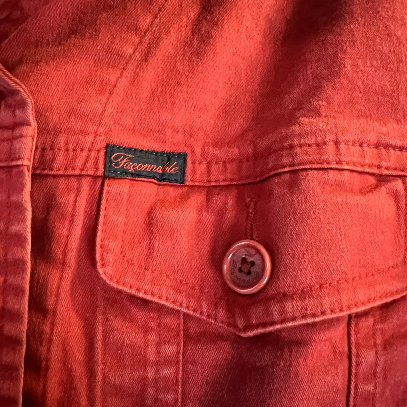 faconnable vintage red denim jacket size M women Size M - Image 5