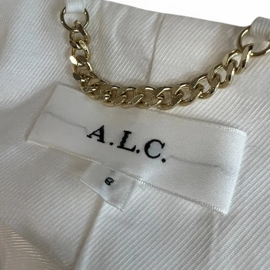 A.L.C. | 8 | Ivory Textured with Goldtone Stamped Buttons Banks Cropped Blazer - Image 9