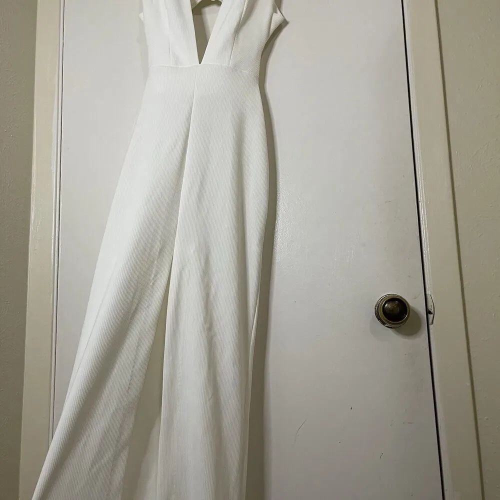 NEW! SOLACE London white plunge vneck maxi front slit dress US 4 *READ DESCR* - Image 3