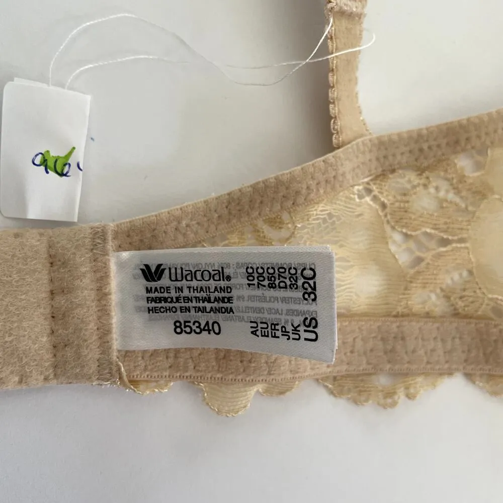 Wacoal French Garden Bra 32C Sand Beige Seamless Underwire T-Shirt Lace NWOT - Image 5