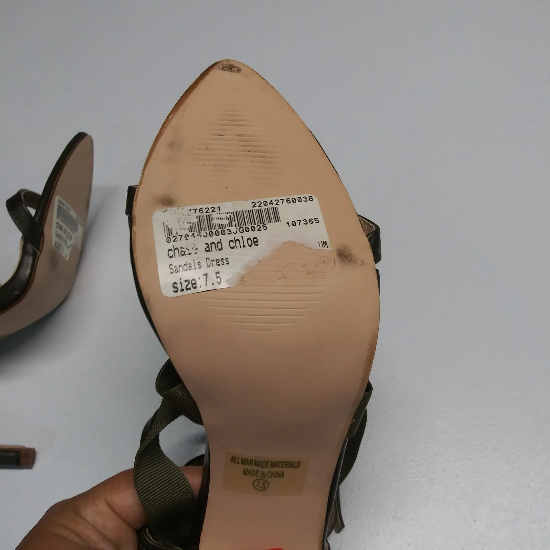 Chase + Chloe Brand Green Thick Adjustable Cross Strap Stiletto Heels Size 7.5 - Image 6