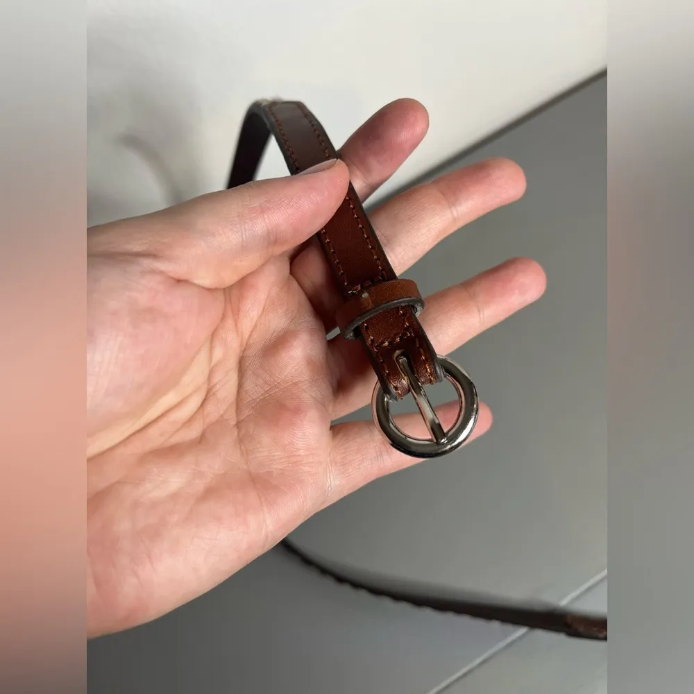 Ann Taylor LOFT Full Genuine Leather Real Animal Fur Zebra Print Dyed VTG Belt S - Image 5