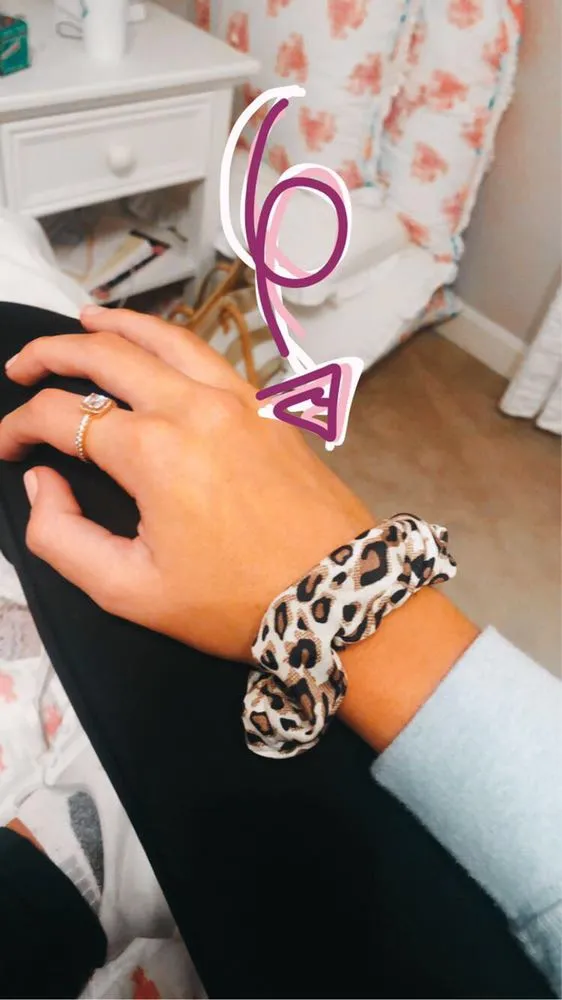 These Three Boutique Chiffon Leopard Print Scrunchie - Image 3