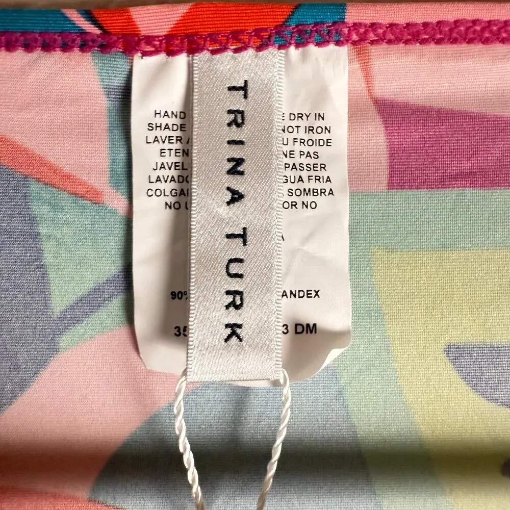 Trina Turk Rainforest Tropical Palm Print Swim Tunic Dress Beach Coverup Size M - Image 8