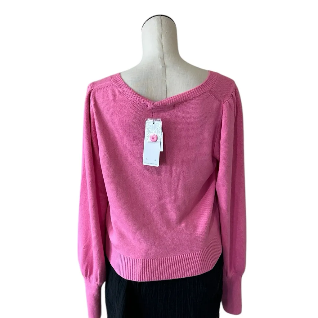 NWT French Connection Babysoft Button Front Cardigan X-Large Aurora PINK - Image 5