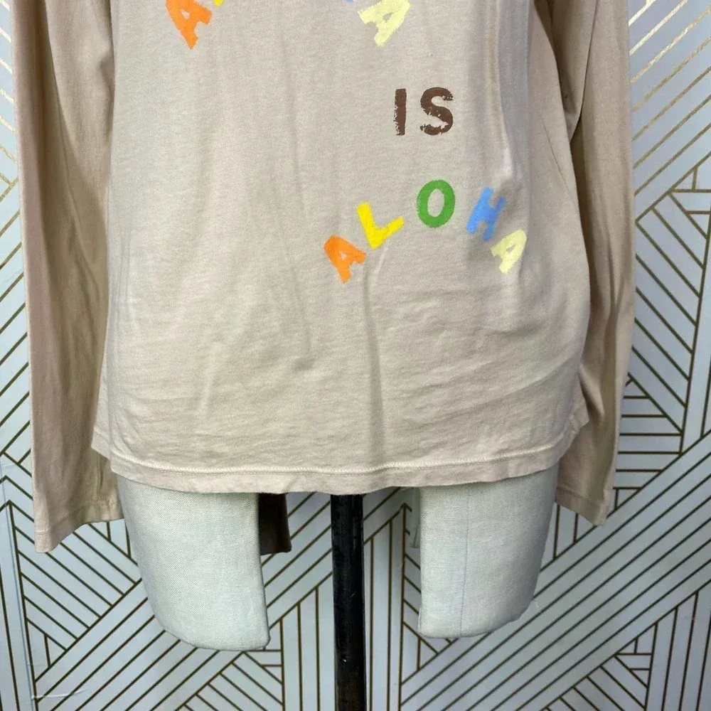 WARM Fun Aloha is Aloha Long Sleeve Graphic‎ Tee Pink - Image 5