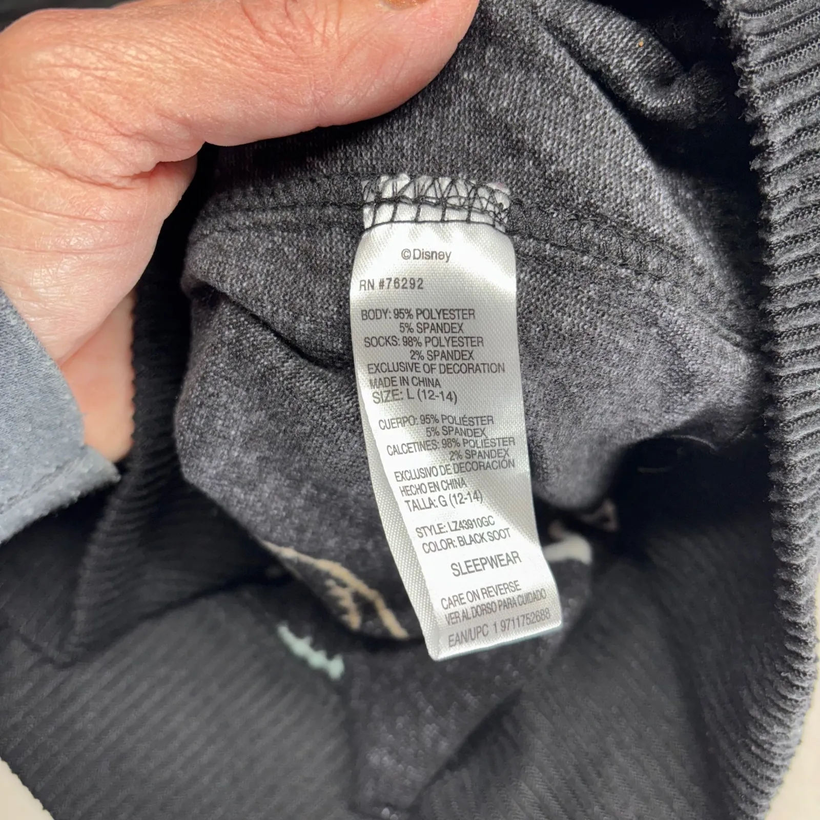 Disney The Nightmare Before Christmas Jack Skellington Sleepshirt Hoodie Lg - Image 4