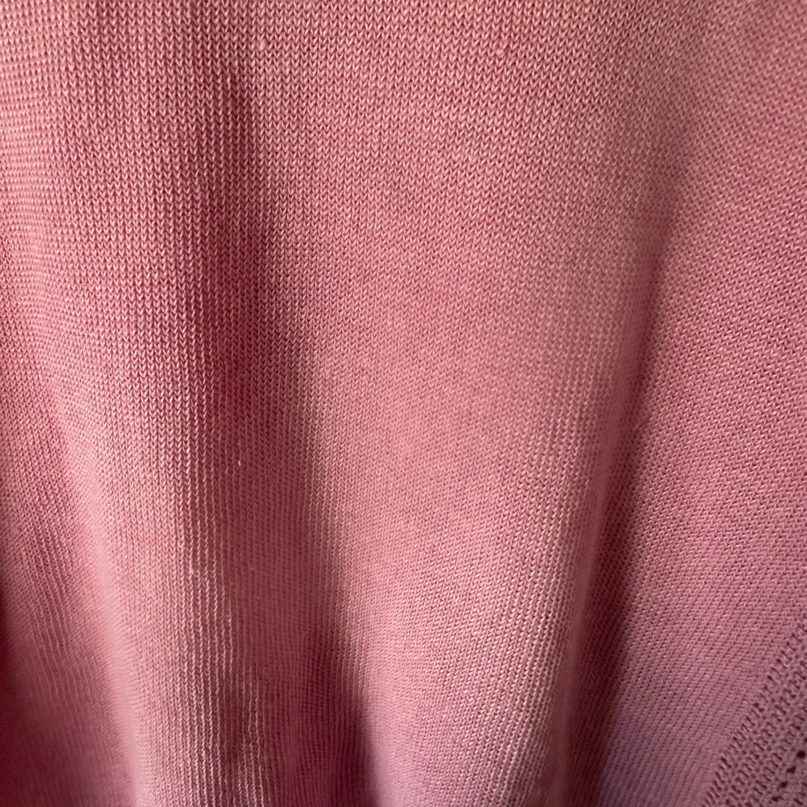 Talbots Pink Linen Knit Sweater Cropped Sleeve Pullover Large Preppy Coquette - Image 5