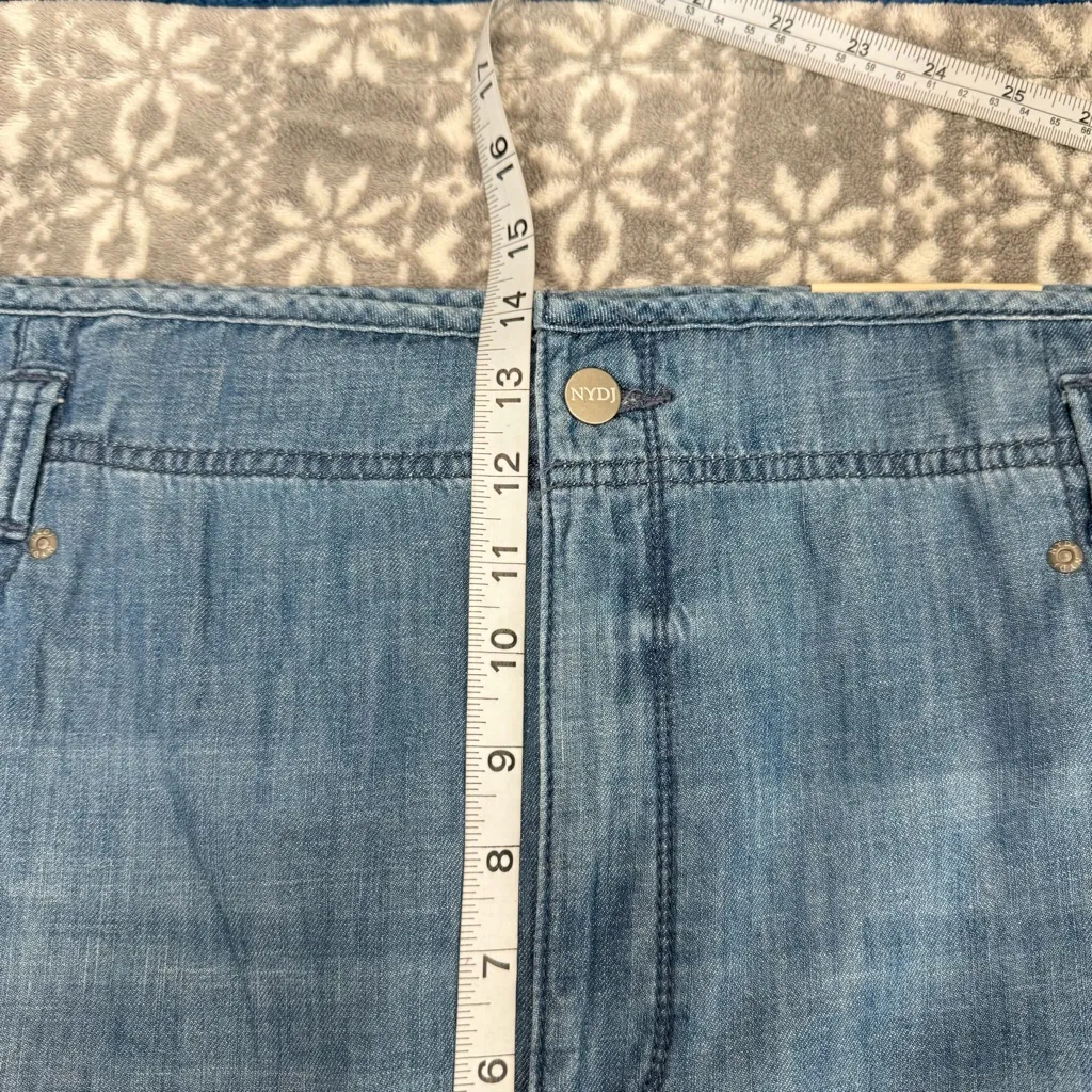 NYDJ Teresa Wide Leg Jeans‎ With High Rise And Raw Hems In Everly Wash Size 22W - Image 13