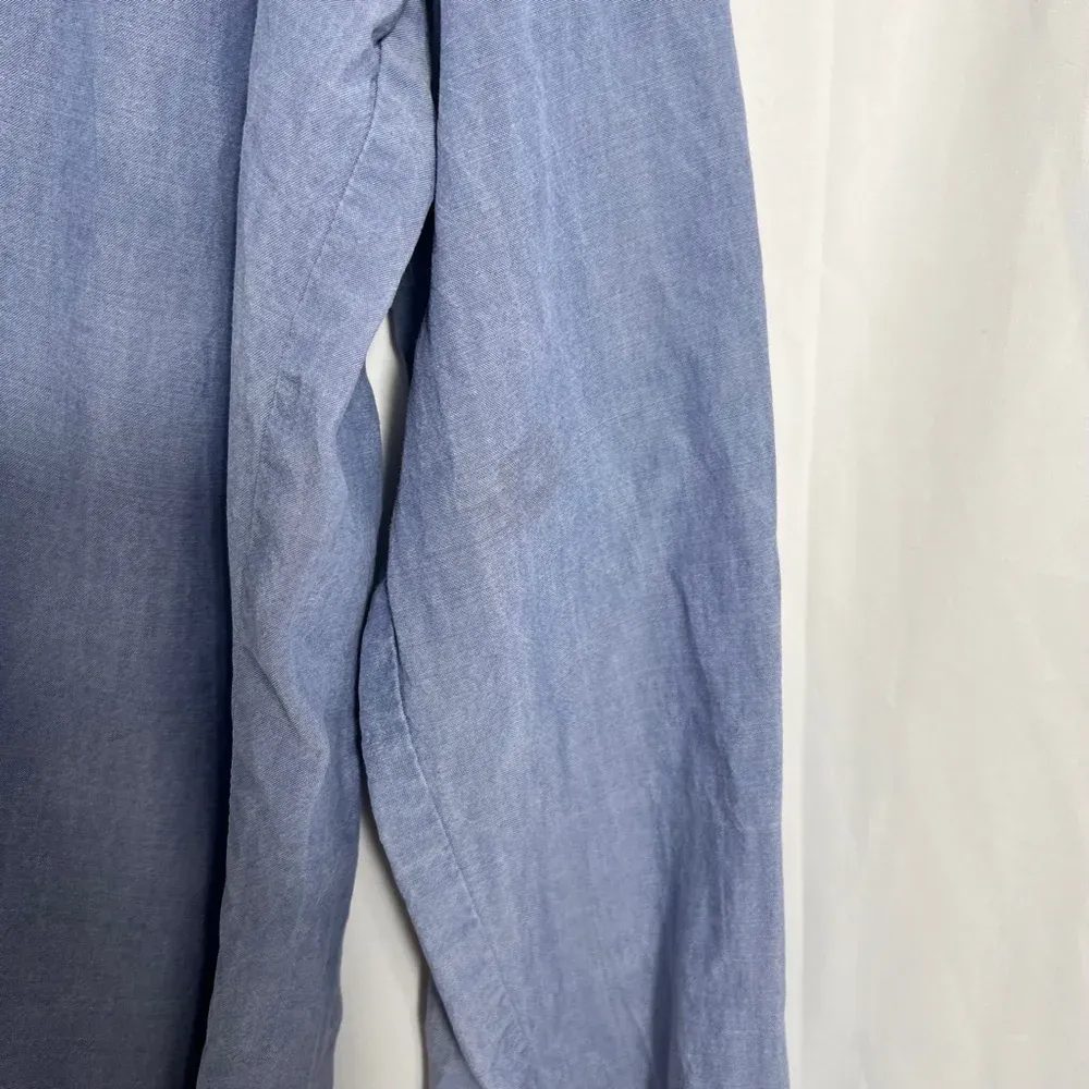 Pendleton Women's  Blue Long Sleeve Button Up Shirt Size‎ L Tall Stained - Image 9