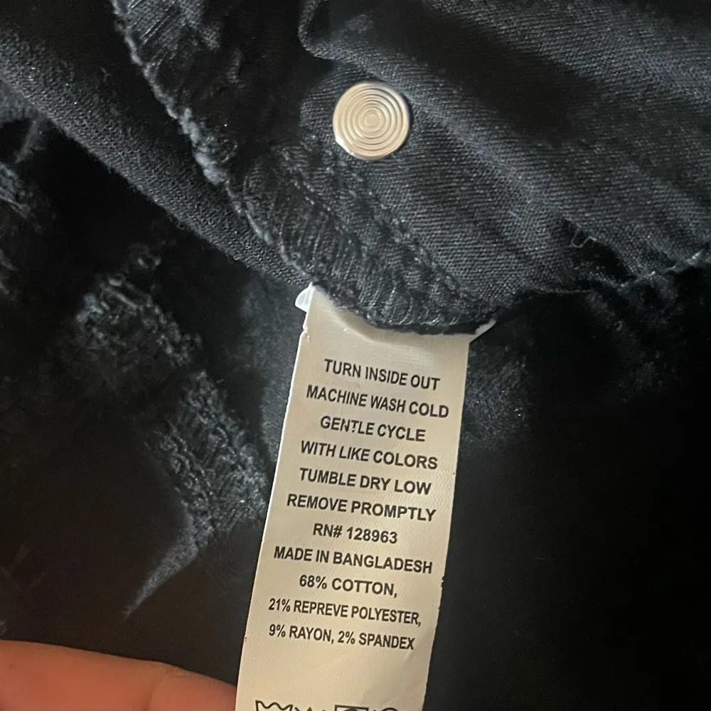 Indigo Rein Black High Rise Slim Jeans 15W31 L31 Raw Hem Stretch Tapered Women's - Image 5