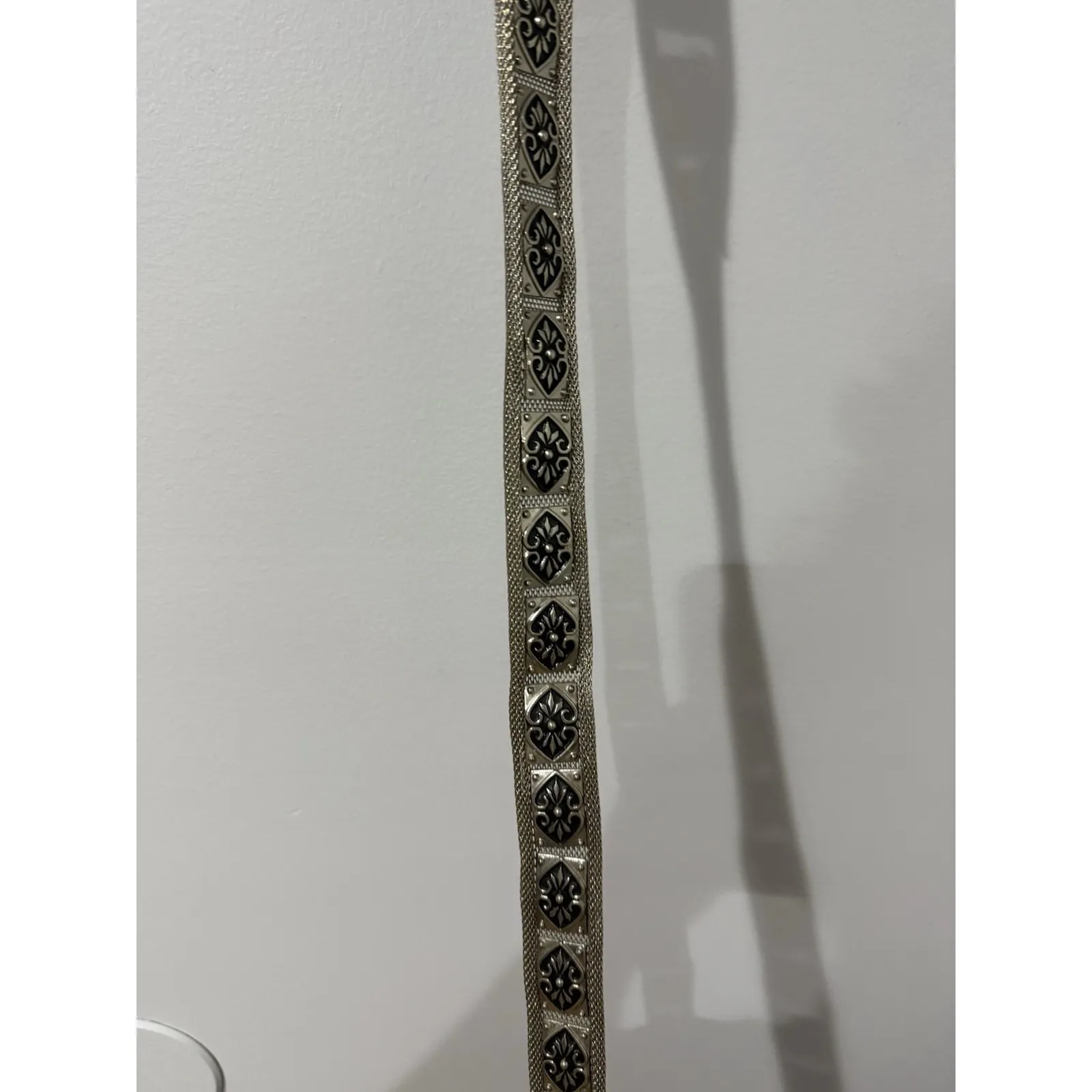 Vintage Chainmail Belt Woven Metal Decorated‎ With Concho Sz 32 37" Western Black - Image 4