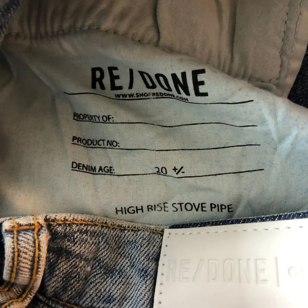 Re/Done Womens Jeans High Rise Stove Pipe Comfort Stretch Cloudy Blue Wash 24 - Image 8