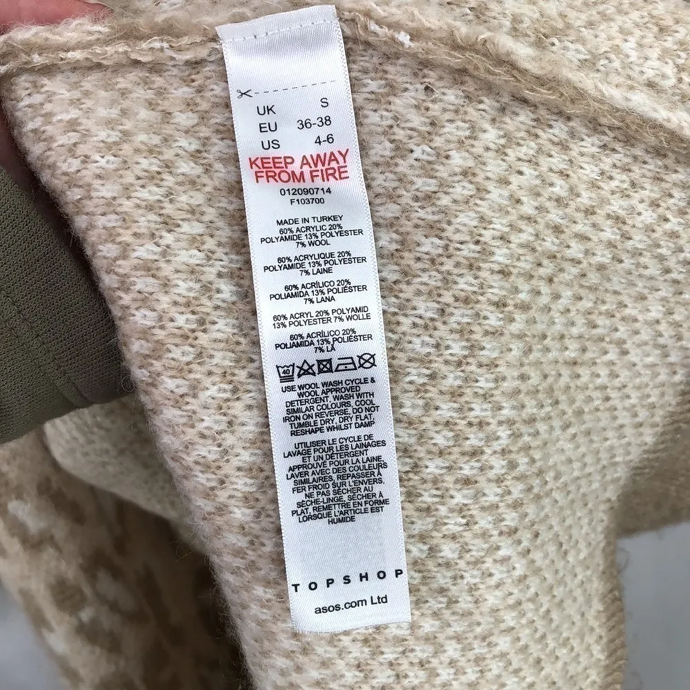 NWT - TOPSHOP - Leopard Print Duster Maxi Cardigan Oversized - Size 4-6 - Image 8