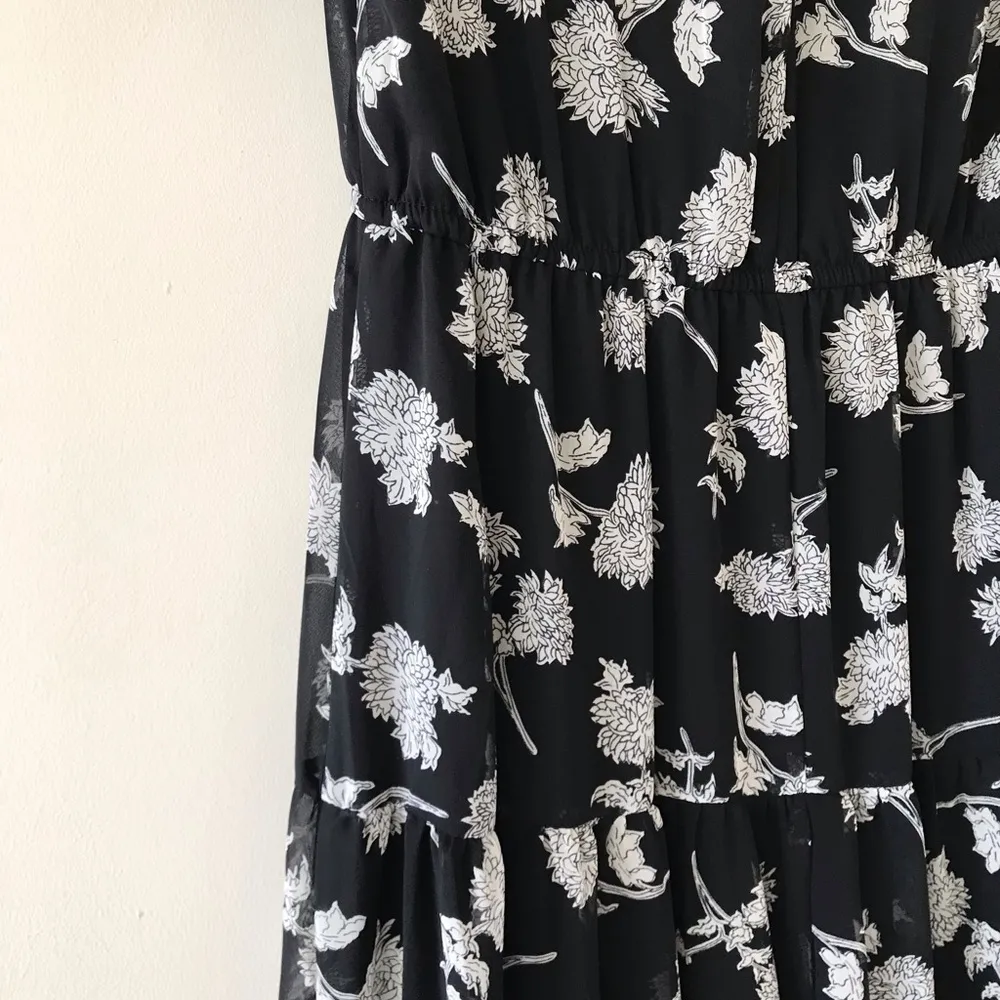 Lulus Floral Dressed Up Black Floral Print Midi Dress - Image 7