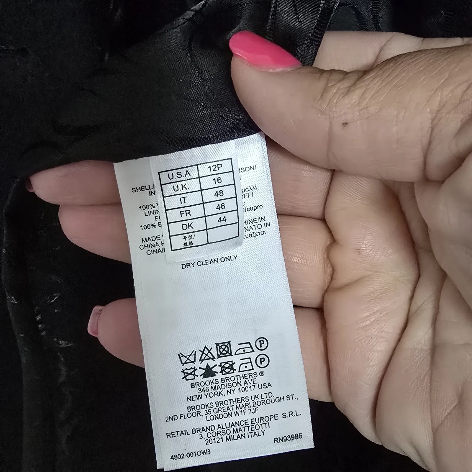 Brooks Brothers Classic Italian Wool Button Up Coat Size 12P Black Loro Piana - Image 5