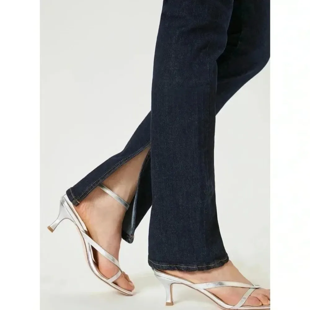 Pilcro Womens Dark Blue Dark Wash Split Hem High Rise Straight Leg Jeans Size 28 - Image 10