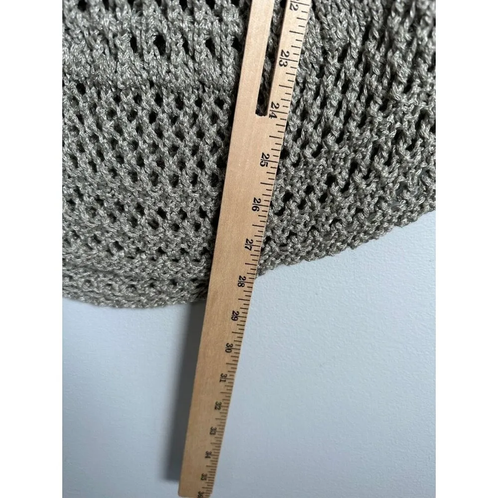 NWT Lucky Brand XS Womens Sweater Beige Crochet See Through Long Sleeve - Image 8