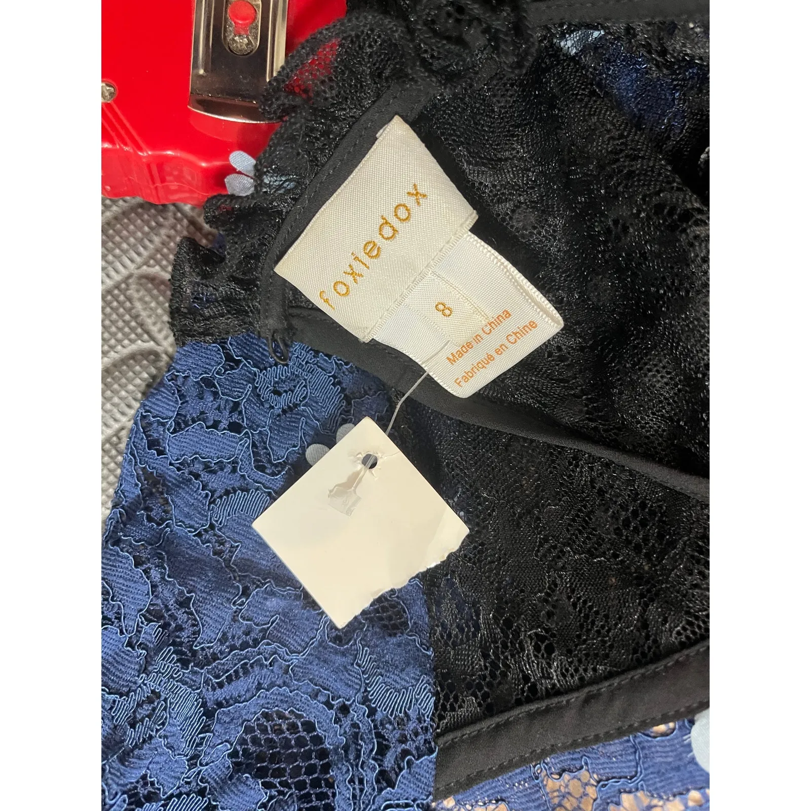 $238‎ foxiedox | Felicia | Crochet Lace Dress with Sheer Lace Neck Blue Size 8 - Image 11