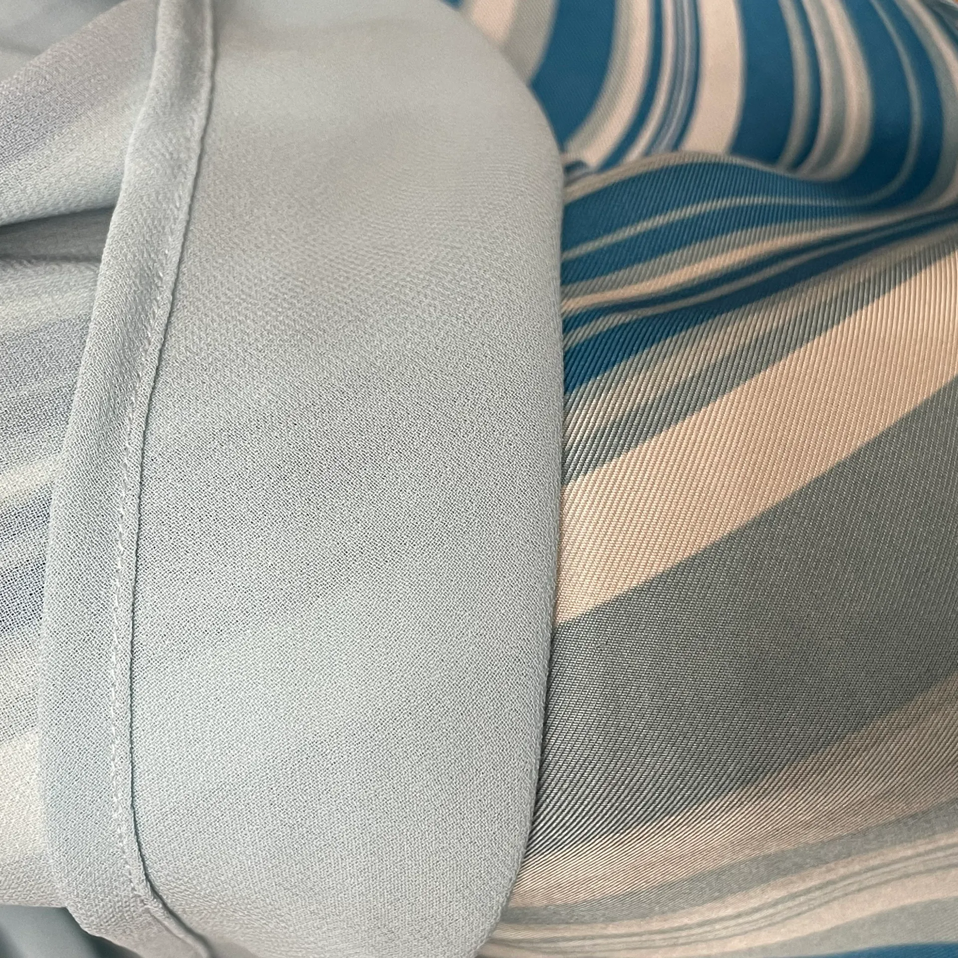 Anne Klein NWT  Blue and White Striped 100% Silk Flared Lined Career Skirt Size 8 - Image 12