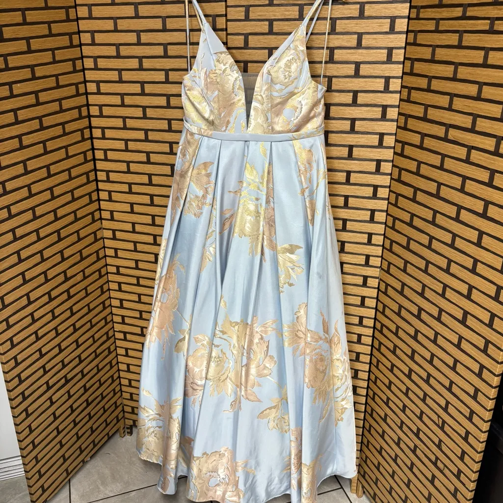 Blush Prom‎ Clarisse Deep V-neck Brocade A-line Formal Dress
Size 4 - Image 2