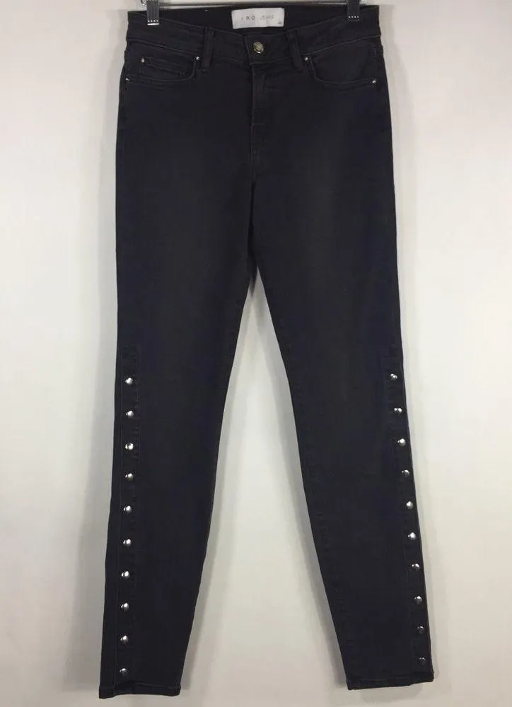 IRO Biba Side-Snap Skinny Jeans Washed Black - Image 6