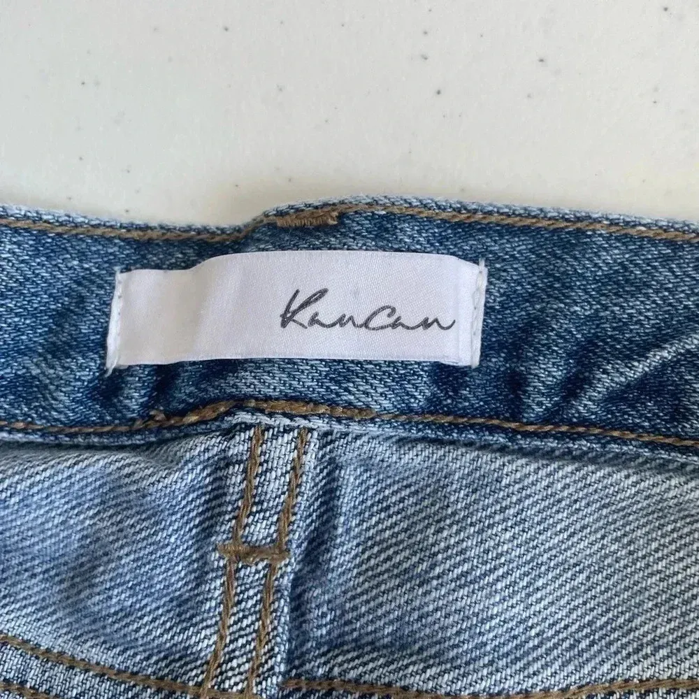 KANCAN Heavily Distressed Boyfriend Jeans Crop Size 7 27ā (Actual 31ā) Patch 084 Blue - Image 10