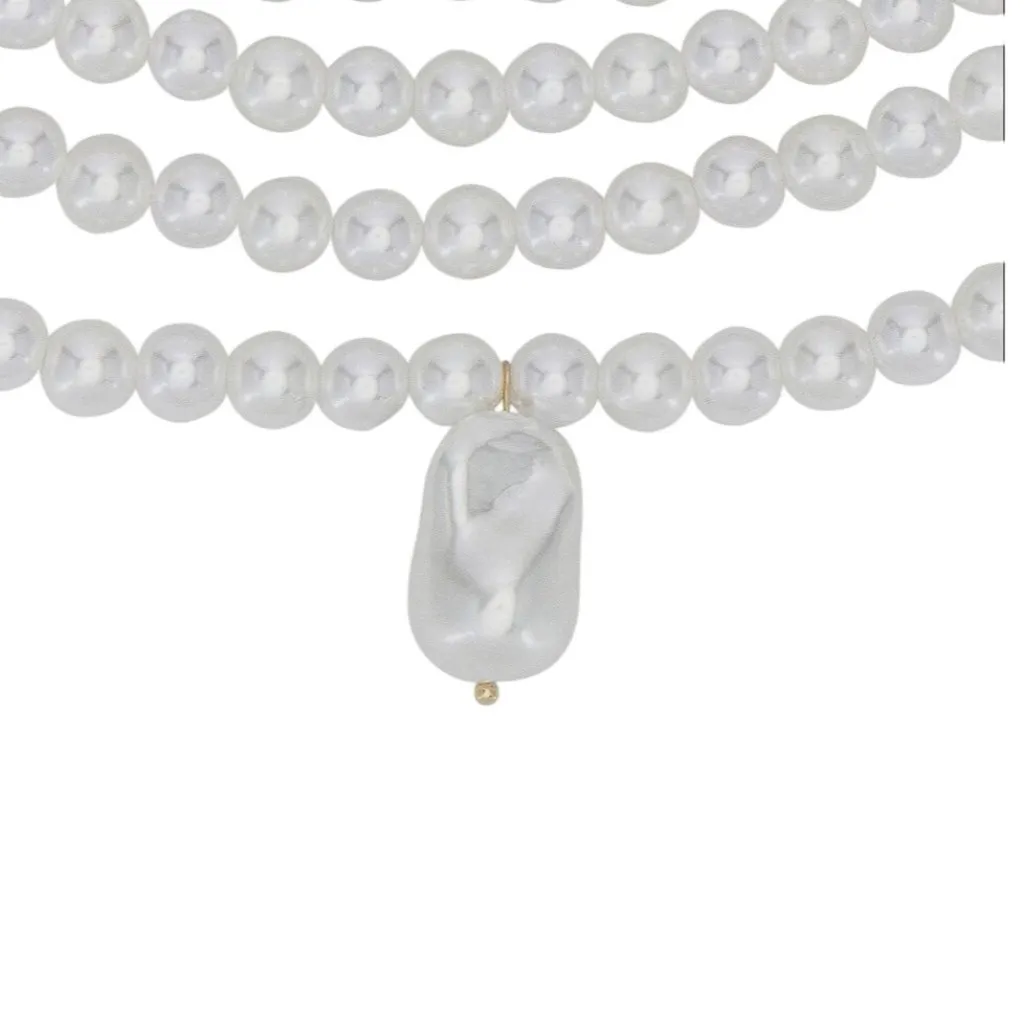 petit moments Adelaide Necklace in Pearl Womens Multi strand White - Image 2
