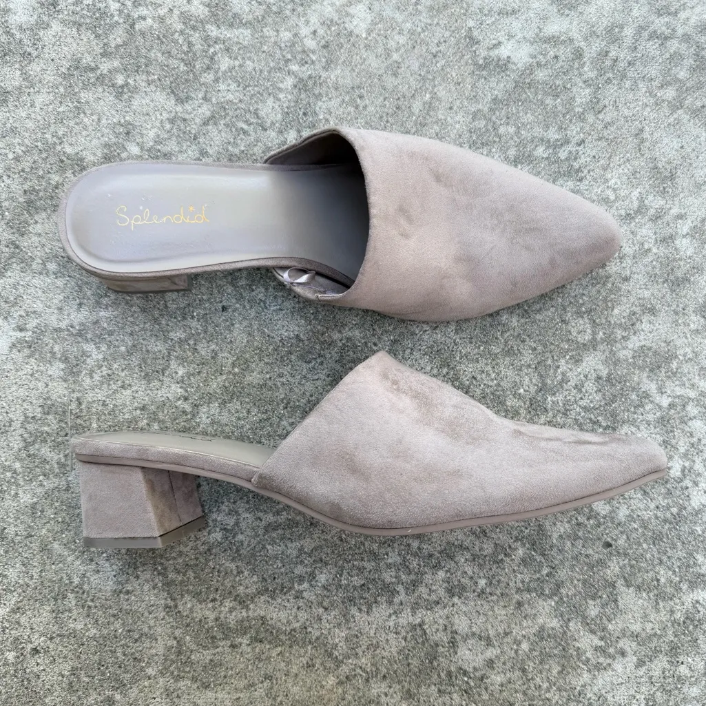 Anthropologie Splendid Laylai Heeled Mule Tan Beige Brown Size 10 - Image 2