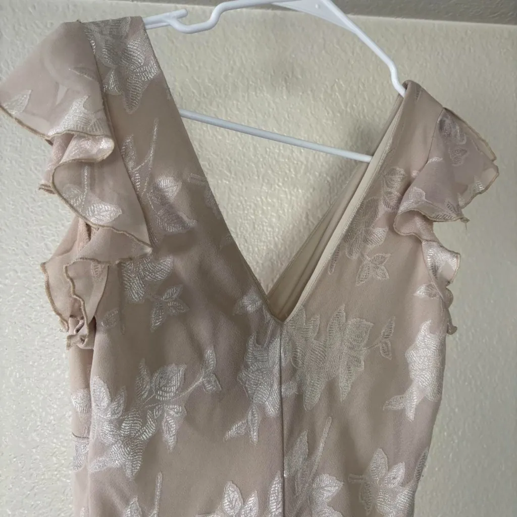 Vintage Cream Floral Dress - Image 2