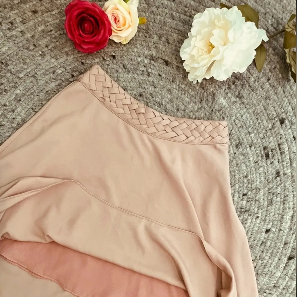 Anthropologie Minimalist Braided Waist High Waisted Mermaid Skirt in Pink Muave - Image 14