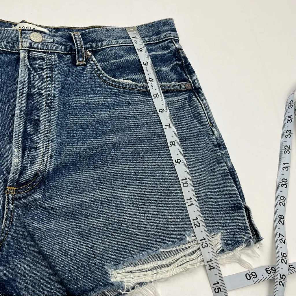 Agolde Dee Short Vintage High Rise Womens Size 32 Blue Denim Jean Cut-off NEW‎ - Image 9