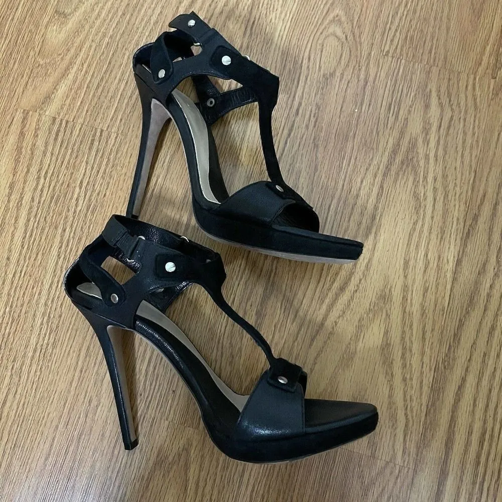 Herve Leger Hera black high heel Strappy sandals Stiletto shoes size EU 38 US 7 - Image 5