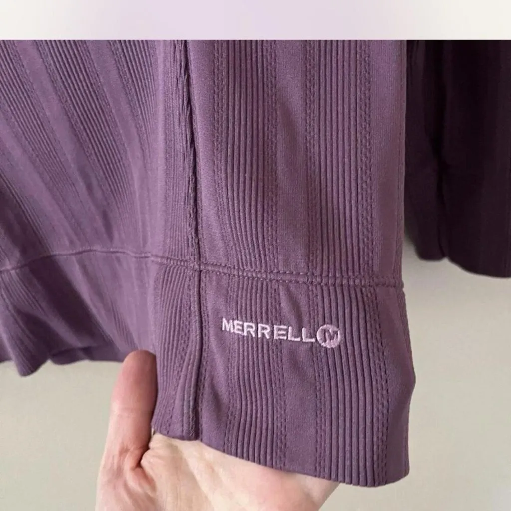 Merrell Women's S Half Zip gorpcore tight base layer hike active ribbed long out - Image 2