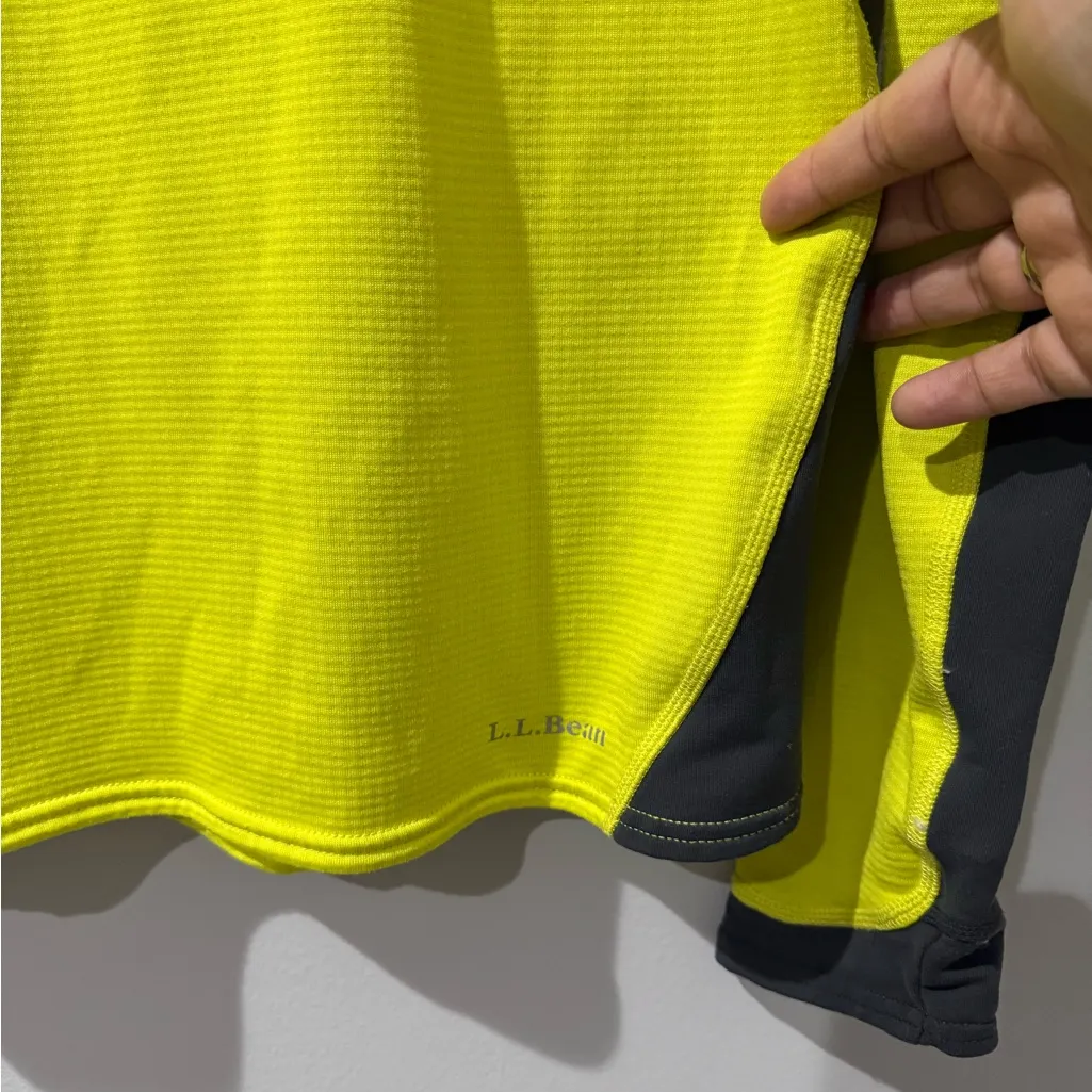 L.L.‎ Bean Women’s M Medium Shirt Sweater Neon Green Yellow Gray Activewear M - Image 2