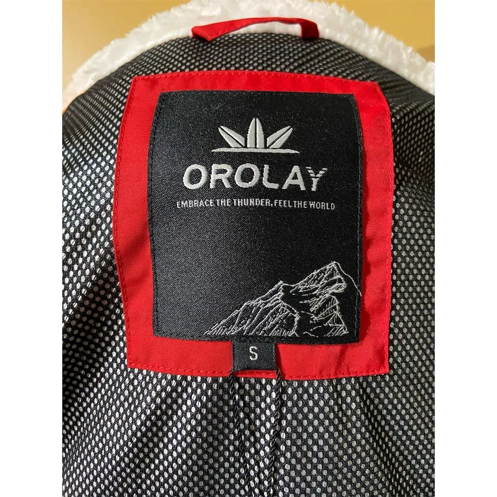 Orolay Down Women's Red Hooded Puffer Down Coat Size Small - Image 6