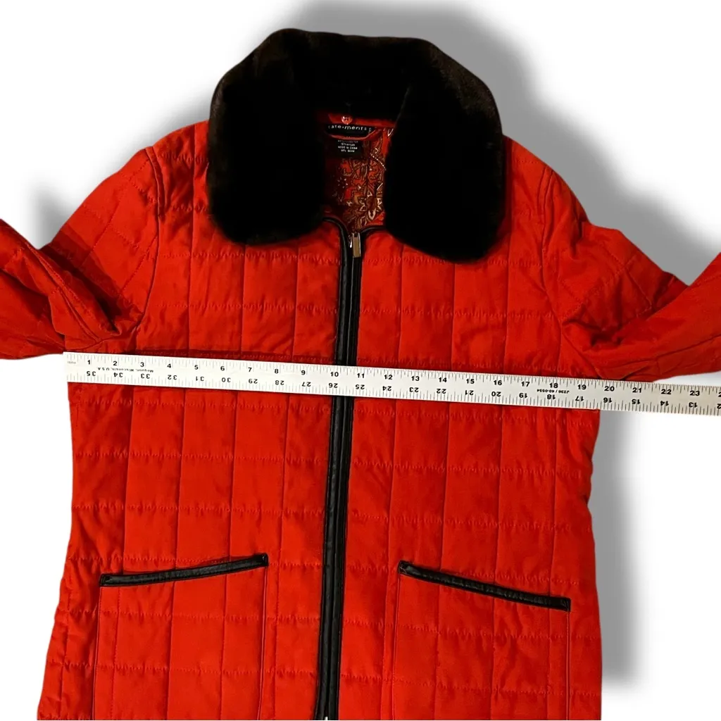 Vintage Y2K Statements quilted rustic, orange jacket/coat size M Black Size M - Image 10