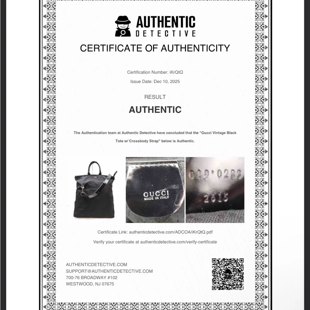 Gucci Black Tote Crossbody Bag with COA EUC - Image 10