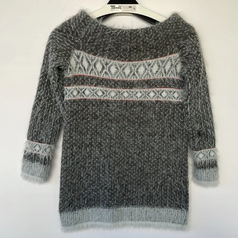 Anthropologie Sleeping on Snow Off The Shoulder Gray Sweater Wool Blend XS - Image 8