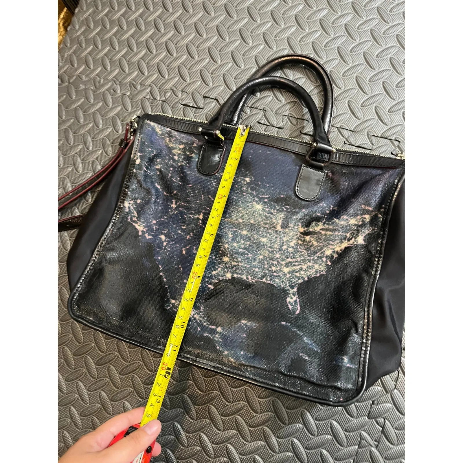 MZ Wallace Black Nylon Coated Canvas Satellite Britt Tote Bag Purse - Image 10