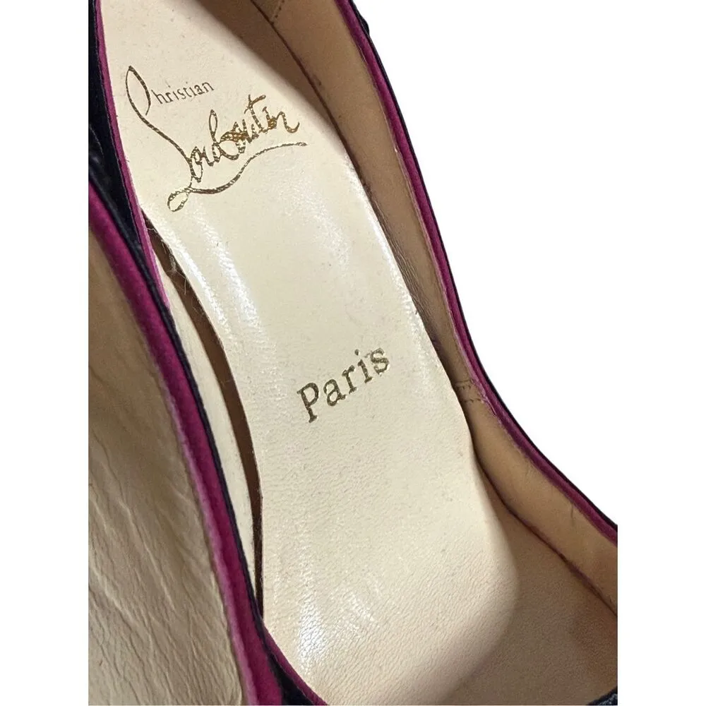Christian Louboutin Very Brode 120 Suede Heels Sz EU 36 / US 6 Magenta (Fuchsia) - Image 11