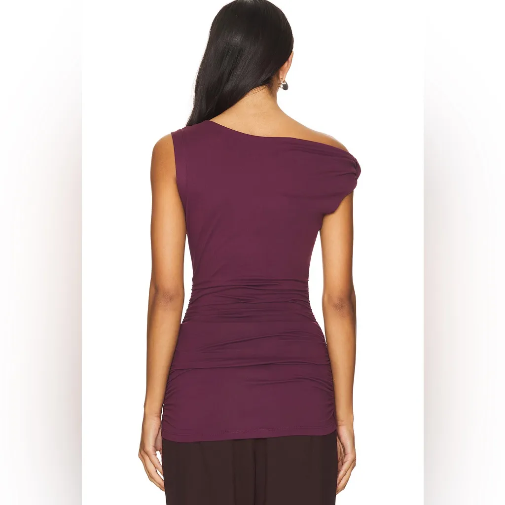 Susana Monaco Asymmetric Gathered Top - Malbec - Image 3