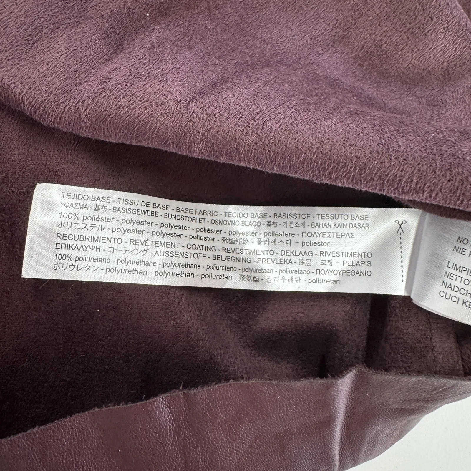 Zara Knit Skirt Womens‎ Large Burgundy Faux Leather Pull On Pockets Lined Modern - Image 5